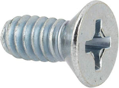 Value Collection - #10-24 UNC, 7/16" OAL Phillips Drive Machine Screw - Flat Head, Grade J82 Steel, Zinc-Plated Finish, Without Washer - Eagle Tool & Supply