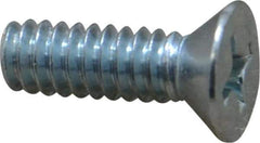Value Collection - #10-24 UNC, 5/8" OAL Phillips Drive Machine Screw - Flat Head, Grade 2 Steel, Zinc-Plated Finish, Without Washer - Eagle Tool & Supply