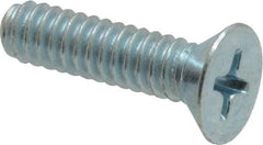 Value Collection - #10-24 UNC, 3/4" OAL Phillips Drive Machine Screw - Flat Head, Grade 2 Steel, Zinc-Plated Finish, Without Washer - Eagle Tool & Supply