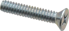 Value Collection - #10-24 UNC, 1" OAL Phillips Drive Machine Screw - Flat Head, Grade 2 Steel, Zinc-Plated Finish, Without Washer - Eagle Tool & Supply