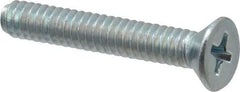 Value Collection - #10-24 UNC, 1-1/4" OAL Phillips Drive Machine Screw - Flat Head, Grade 2 Steel, Zinc-Plated Finish, Without Washer - Eagle Tool & Supply