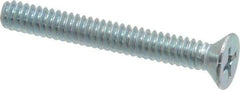 Value Collection - #10-24 UNC, 1-1/2" OAL Phillips Drive Machine Screw - Flat Head, Grade 2 Steel, Zinc-Plated Finish, Without Washer - Eagle Tool & Supply