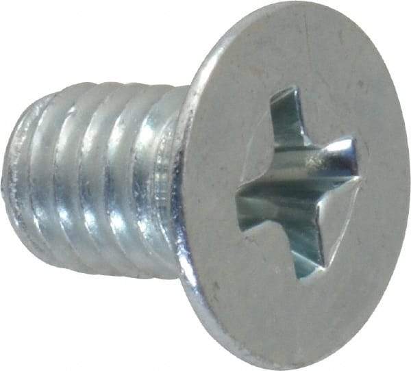Value Collection - #10-32 UNF, 5/16" OAL Phillips Drive Machine Screw - Flat Head, Grade 2 Steel, Zinc-Plated Finish, Without Washer - Eagle Tool & Supply