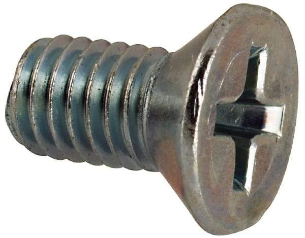 Value Collection - #10-32 UNF, 3/8" OAL Phillips Drive Machine Screw - Flat Head, Grade 2 Steel, Zinc-Plated Finish, Without Washer - Eagle Tool & Supply