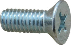 Value Collection - #10-32 UNF, 1/2" OAL Phillips Drive Machine Screw - Flat Head, Grade 2 Steel, Zinc-Plated Finish, Without Washer - Eagle Tool & Supply