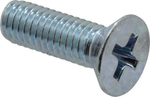 Value Collection - #10-32 UNF, 5/8" OAL Phillips Drive Machine Screw - Flat Head, Grade 2 Steel, Zinc-Plated Finish, Without Washer - Eagle Tool & Supply