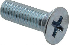 Value Collection - #10-32 UNF, 5/8" OAL Phillips Drive Machine Screw - Flat Head, Grade 2 Steel, Zinc-Plated Finish, Without Washer - Eagle Tool & Supply