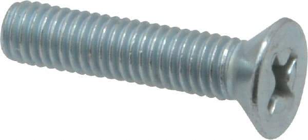 Value Collection - #10-32 UNF, 7/8" OAL Phillips Drive Machine Screw - Flat Head, Grade 2 Steel, Zinc-Plated Finish, Without Washer - Eagle Tool & Supply