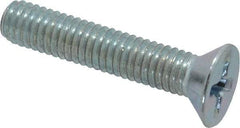 Value Collection - #10-32 UNF, 1" OAL Phillips Drive Machine Screw - Flat Head, Grade 2 Steel, Zinc-Plated Finish, Without Washer - Eagle Tool & Supply