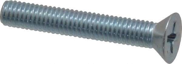 Value Collection - #10-32 UNF, 1-1/4" OAL Phillips Drive Machine Screw - Flat Head, Grade 2 Steel, Zinc-Plated Finish, Without Washer - Eagle Tool & Supply