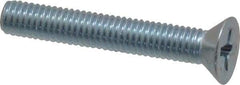 Value Collection - #10-32 UNF, 1-1/4" OAL Phillips Drive Machine Screw - Flat Head, Grade 2 Steel, Zinc-Plated Finish, Without Washer - Eagle Tool & Supply