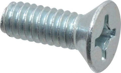Value Collection - #12-24 UNC, 5/8" OAL Phillips Drive Machine Screw - Flat Head, Grade 2 Steel, Zinc-Plated Finish, Without Washer - Eagle Tool & Supply