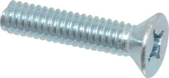 Value Collection - #12-24 UNC, 1" OAL Phillips Drive Machine Screw - Flat Head, Grade J82 Steel, Zinc-Plated Finish, Without Washer - Eagle Tool & Supply