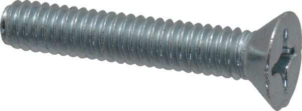 Value Collection - #12-24 UNC, 1-1/4" OAL Phillips Drive Machine Screw - Flat Head, Grade J82 Steel, Zinc-Plated Finish, Without Washer - Eagle Tool & Supply