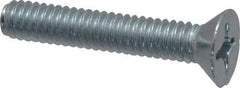 Value Collection - #12-24 UNC, 1-1/4" OAL Phillips Drive Machine Screw - Flat Head, Grade J82 Steel, Zinc-Plated Finish, Without Washer - Eagle Tool & Supply