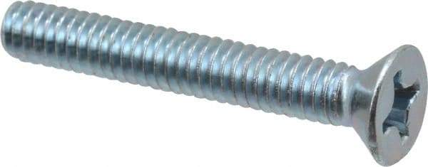 Value Collection - #12-24 UNC, 1-1/2" OAL Phillips Drive Machine Screw - Flat Head, Grade 2 Steel, Zinc-Plated Finish, Without Washer - Eagle Tool & Supply