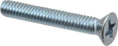 Value Collection - #12-24 UNC, 1-1/2" OAL Phillips Drive Machine Screw - Flat Head, Grade 2 Steel, Zinc-Plated Finish, Without Washer - Eagle Tool & Supply