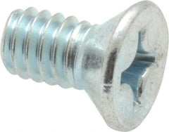 Value Collection - 1/4-20 UNC, 1/2" OAL Phillips Drive Machine Screw - Flat Head, Grade 2 Steel, Zinc-Plated Finish, Without Washer - Eagle Tool & Supply