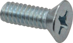 Value Collection - 1/4-20 UNC, 3/4" OAL Phillips Drive Machine Screw - Flat Head, Grade 2 Steel, Zinc-Plated Finish, Without Washer - Eagle Tool & Supply
