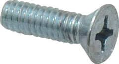 Value Collection - 1/4-20 UNC, 7/8" OAL Phillips Drive Machine Screw - Flat Head, Grade 2 Steel, Zinc-Plated Finish, Without Washer - Eagle Tool & Supply