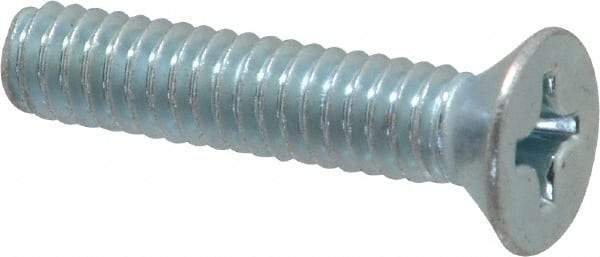 Value Collection - 1/4-20 UNC, 1-1/4" OAL Phillips Drive Machine Screw - Flat Head, Grade 2 Steel, Zinc-Plated Finish, Without Washer - Eagle Tool & Supply