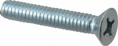 Value Collection - 1/4-20 UNC, 1-1/2" OAL Phillips Drive Machine Screw - Flat Head, Grade 2 Steel, Zinc-Plated Finish, Without Washer - Eagle Tool & Supply