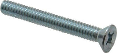Value Collection - 1/4-20 UNC, 2" OAL Phillips Drive Machine Screw - Flat Head, Grade 2 Steel, Zinc-Plated Finish, Without Washer - Eagle Tool & Supply