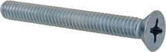 Value Collection - 1/4-20 UNC, 2-1/4" OAL Phillips Drive Machine Screw - Flat Head, Grade 2 Steel, Zinc-Plated Finish, Without Washer - Eagle Tool & Supply