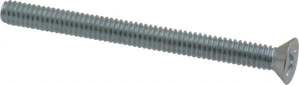 Value Collection - 1/4-20 UNC, 3" OAL Phillips Drive Machine Screw - Flat Head, Grade 2 Steel, Zinc-Plated Finish, Without Washer - Eagle Tool & Supply