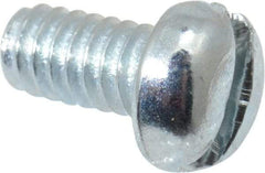 Value Collection - #5-40 UNC, 1/4" Length Under Head Slotted Drive Machine Screw - Round Head, Grade J82 Steel, Zinc-Plated Finish, Without Washer - Eagle Tool & Supply