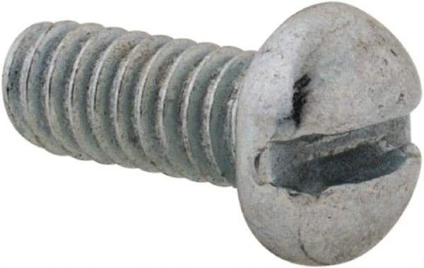 Value Collection - #5-40 UNC, 5/16" Length Under Head Slotted Drive Machine Screw - Round Head, Grade J82 Steel, Zinc-Plated Finish, Without Washer - Eagle Tool & Supply