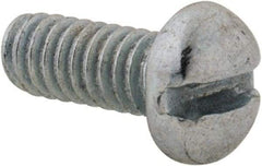 Value Collection - #5-40 UNC, 5/16" Length Under Head Slotted Drive Machine Screw - Round Head, Grade J82 Steel, Zinc-Plated Finish, Without Washer - Eagle Tool & Supply