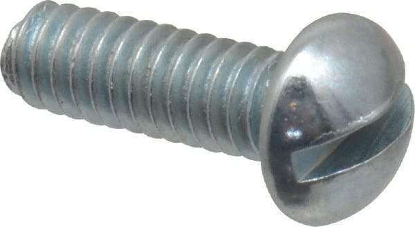 Value Collection - #5-40 UNC, 3/8" Length Under Head Slotted Drive Machine Screw - Round Head, Grade J82 Steel, Zinc-Plated Finish, Without Washer - Eagle Tool & Supply