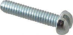Value Collection - #5-40 UNC, 5/8" Length Under Head Slotted Drive Machine Screw - Round Head, Grade J82 Steel, Zinc-Plated Finish, Without Washer - Eagle Tool & Supply