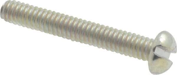 Value Collection - #5-40 UNC, 7/8" Length Under Head Slotted Drive Machine Screw - Round Head, Grade J82 Steel, Zinc-Plated Finish, Without Washer - Eagle Tool & Supply