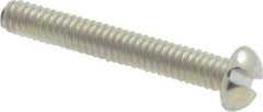 Value Collection - #5-40 UNC, 7/8" Length Under Head Slotted Drive Machine Screw - Round Head, Grade J82 Steel, Zinc-Plated Finish, Without Washer - Eagle Tool & Supply
