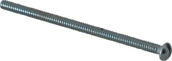 Value Collection - #6-32 UNC, 2-1/2" Length Under Head Slotted Drive Machine Screw - Round Head, Grade 2 Alloy Steel, Zinc-Plated Finish, Without Washer - Eagle Tool & Supply