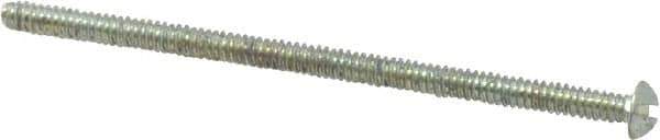 Value Collection - #6-32 UNC, 2-3/4" Length Under Head Slotted Drive Machine Screw - Round Head, Grade 2 Alloy Steel, Zinc-Plated Finish, Without Washer - Eagle Tool & Supply