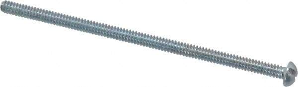 Value Collection - #6-32 UNC, 3" Length Under Head Slotted Drive Machine Screw - Round Head, Grade 2 Alloy Steel, Zinc-Plated Finish, Without Washer - Eagle Tool & Supply