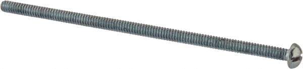 Value Collection - #6-32 UNC, 3-1/2" Length Under Head Slotted Drive Machine Screw - Round Head, Grade 2 Alloy Steel, Zinc-Plated Finish, Without Washer - Eagle Tool & Supply