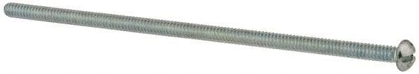 Value Collection - #6-32 UNC, 3-3/4" Length Under Head Slotted Drive Machine Screw - Round Head, Grade 2 Alloy Steel, Zinc-Plated Finish, Without Washer - Eagle Tool & Supply