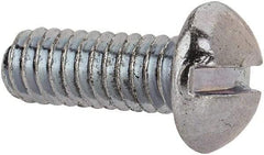 Value Collection - #8-32 UNC, 7/16" Length Under Head Slotted Drive Machine Screw - Round Head, Grade J82 Steel, Zinc-Plated Finish, Without Washer - Eagle Tool & Supply