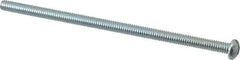 Value Collection - #8-32 UNC, 3-1/2" Length Under Head Slotted Drive Machine Screw - Round Head, Grade 2 Alloy Steel, Zinc-Plated Finish, Without Washer - Eagle Tool & Supply
