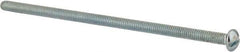 Value Collection - #8-32 UNC, 4" Length Under Head Slotted Drive Machine Screw - Round Head, Grade 2 Alloy Steel, Zinc-Plated Finish, Without Washer - Eagle Tool & Supply