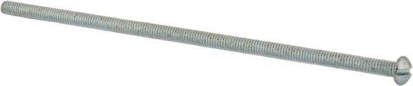 Value Collection - #8-32 UNC, 5" Length Under Head Slotted Drive Machine Screw - Round Head, Grade J82 Steel, Zinc-Plated Finish, Without Washer - Eagle Tool & Supply