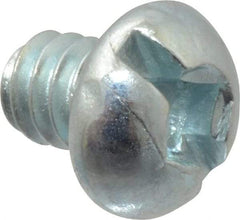 Value Collection - #10-24 UNC, 1/4" Length Under Head Slotted Drive Machine Screw - Round Head, Grade 2 Alloy Steel, Zinc-Plated Finish, Without Washer - Eagle Tool & Supply