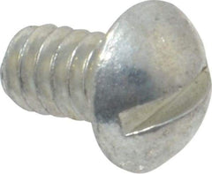 Value Collection - #10-24 UNC, 5/16" Length Under Head Slotted Drive Machine Screw - Round Head, Grade J82 Steel, Zinc-Plated Finish, Without Washer - Eagle Tool & Supply