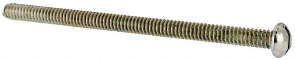 Value Collection - #10-24 UNC, 3-1/4" Length Under Head Slotted Drive Machine Screw - Round Head, Grade J82 Steel, Zinc-Plated Finish, Without Washer - Eagle Tool & Supply