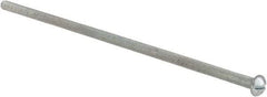 Value Collection - #10-32 UNF, 6" Length Under Head Slotted Drive Machine Screw - Round Head, Grade J82 Steel, Zinc-Plated Finish, Without Washer - Eagle Tool & Supply