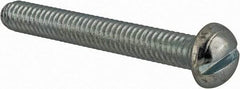 Value Collection - #12-24 UNC, 1-3/4" Length Under Head Slotted Drive Machine Screw - Round Head, Grade J82 Steel, Zinc-Plated Finish, Without Washer - Eagle Tool & Supply